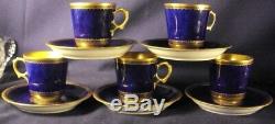 Bing and Grondahl Demitasse sets cup saucer 5 set royal blue gilt gold 1920's