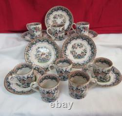 Booth's OLD DUTCH Demitasse Cups & Saucers Silicon China England-7 sets PLUS 1