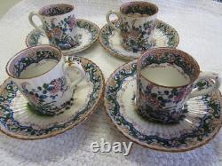 Booths England Old Dutch Antique Silicon China Demitasse Cups / Saucers-4 Sets