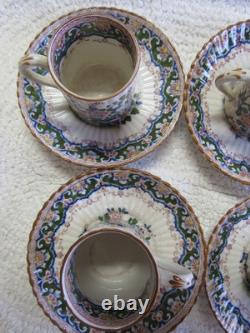 Booths England Old Dutch Antique Silicon China Demitasse Cups / Saucers-4 Sets