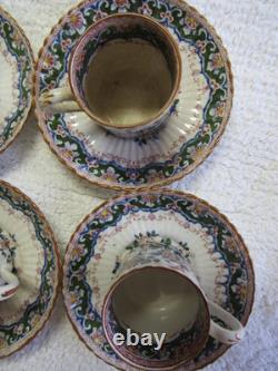 Booths England Old Dutch Antique Silicon China Demitasse Cups / Saucers-4 Sets