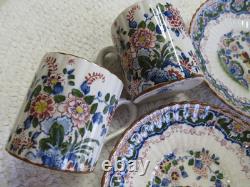 Booths England Old Dutch Antique Silicon China Demitasse Cups / Saucers-4 Sets