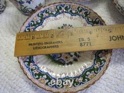 Booths England Old Dutch Antique Silicon China Demitasse Cups / Saucers-4 Sets