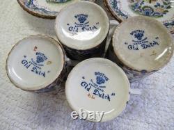 Booths England Old Dutch Antique Silicon China Demitasse Cups / Saucers-4 Sets