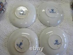 Booths England Old Dutch Antique Silicon China Demitasse Cups / Saucers-4 Sets