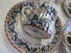 Booths England Old Dutch Antique Silicon China Demitasse Cups / Saucers-4 Sets