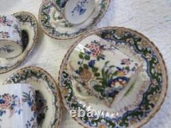 Booths England Old Dutch Antique Silicon China Demitasse Cups / Saucers-4 Sets