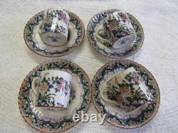 Booths England Old Dutch Antique Silicon China Demitasse Cups / Saucers-4 Sets