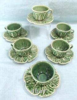 Bordallo Pinheiro Demitasses Cups and Saucers 6 sest Lovely Condition 12 pcs