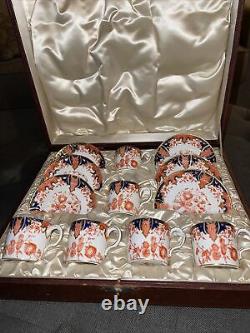 Boxed Set Royal Crown Derby Demitasse Cups and Saucers England