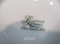 Buffalo China Mandalay Restaurant Ware 8 Demitasse Cups & Saucers Circa 1930
