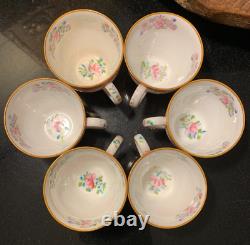 C. 1890 Mintons Pink Cockatrice 2 Demitasse Cup & Saucer Sets #9646 Globe Mark