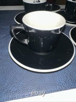 C&O Railway Restaurant Ware Silhouette Black & White Demitasse Cups & Saucers 9