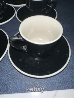 C&O Railway Restaurant Ware Silhouette Black & White Demitasse Cups & Saucers 9