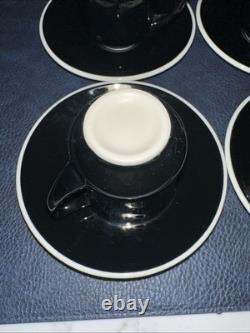 C&O Railway Restaurant Ware Silhouette Black & White Demitasse Cups & Saucers 9