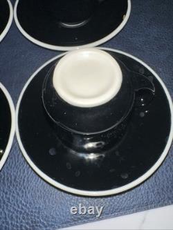 C&O Railway Restaurant Ware Silhouette Black & White Demitasse Cups & Saucers 9