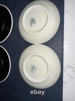 C&O Railway Restaurant Ware Silhouette Black & White Demitasse Cups & Saucers 9