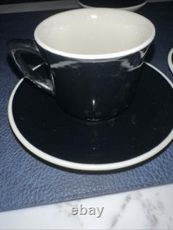 C&O Railway Restaurant Ware Silhouette Black & White Demitasse Cups & Saucers 9