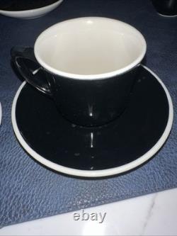 C&O Railway Restaurant Ware Silhouette Black & White Demitasse Cups & Saucers 9