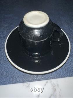 C&O Railway Restaurant Ware Silhouette Black & White Demitasse Cups & Saucers 9