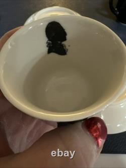 C&O Railway Restaurant Ware Silhouette Black & White Demitasse Cups & Saucers 9