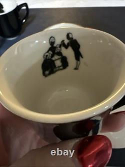 C&O Railway Restaurant Ware Silhouette Black & White Demitasse Cups & Saucers 9