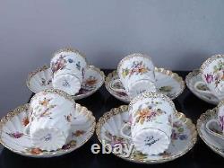 C1890 8 Dresden Demitasse Espresso Cups and Saucers Turkish Coffee