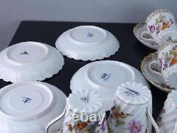 C1890 8 Dresden Demitasse Espresso Cups and Saucers Turkish Coffee