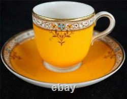 C1933 Royal Worcester Jewelled Demitasse Coffee Cup & Saucer