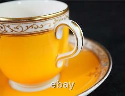 C1933 Royal Worcester Jewelled Demitasse Coffee Cup & Saucer