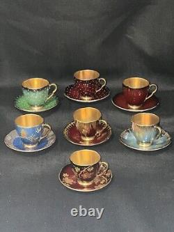 CARLTON WARE England Decorated Demitasse Coffee Cups- Seven (#7) Models