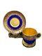 Cauldon Tea Cup And Saucer Blue & Gold Demitasse Teacup England Tiffany &co Ny
