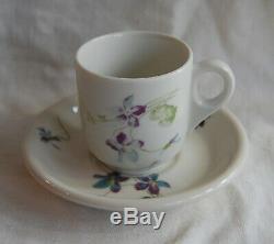 CB&Q RR Violets & Daisies Back Marked Demitasse Cup & Syracuse Demitasse Saucer