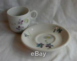 CB&Q RR Violets & Daisies Back Marked Demitasse Cup & Syracuse Demitasse Saucer