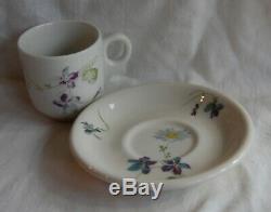 CB&Q RR Violets & Daisies Back Marked Demitasse Cup & Syracuse Demitasse Saucer