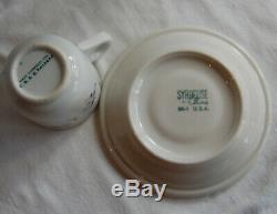 CB&Q RR Violets & Daisies Back Marked Demitasse Cup & Syracuse Demitasse Saucer