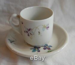 CB&Q RR Violets & Daisies Back Marked Demitasse Cup & Syracuse Demitasse Saucer