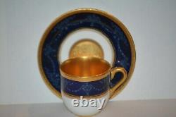 COALPORT England DEMITASSE CUP & SAUCER Cobalt Blue & Gold