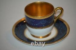 COALPORT England DEMITASSE CUP & SAUCER Cobalt Blue & Gold