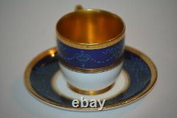 COALPORT England DEMITASSE CUP & SAUCER Cobalt Blue & Gold