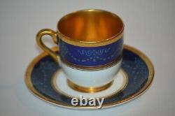 COALPORT England DEMITASSE CUP & SAUCER Cobalt Blue & Gold