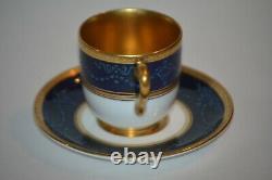 COALPORT England DEMITASSE CUP & SAUCER Cobalt Blue & Gold