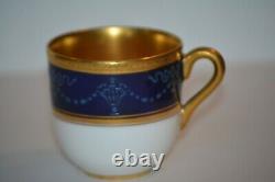 COALPORT England DEMITASSE CUP & SAUCER Cobalt Blue & Gold