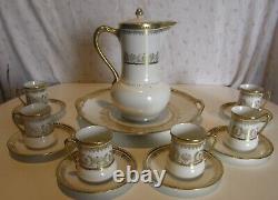 CS Prussia Carl Schlegelmilch Tea Pot, Platter & 6 demitasse cups/Saucers