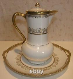 CS Prussia Carl Schlegelmilch Tea Pot, Platter & 6 demitasse cups/Saucers