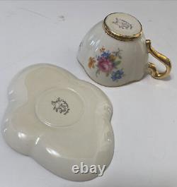 California Belleek Egg Shell Porcelain Miniature Demitasse Tea Cup and Saucer