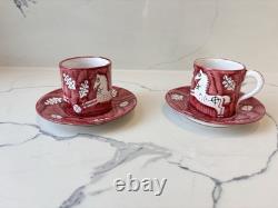 Cantagalli Italy Set Of 4 Demitasse Cups w Matching Saucers, Rare Vintage Gifts
