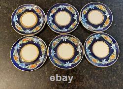 Capodimonte Blue & Gold Demitasse 5 Cups & 6 SaucersCherubsHigh Relief Read