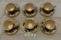Capodimonte Cherub Dragon Demitasse cups and saucers set of six
