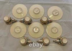 Capodimonte Cherub Dragon Demitasse cups and saucers set of six